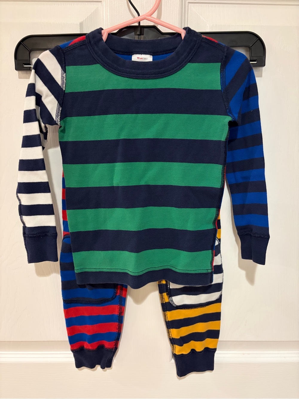 Hanna Andersson Boys multicolored striped Long Sleeve Pajamas in size 90 / 3T
